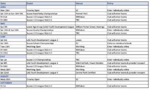 Fixtures Summer 2023