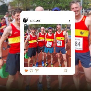Rob, Rob, Rob and Rob. No confusion at the start line of the Lewes AC 2025 Easter 10k