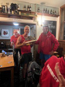 Adrian collects trophy after winnng the 2025 Masters Mantell