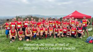 Lewes AC team at the start line of the 2025/2026 ESSCCL Blackcap fixture