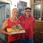 Adrian collects trophy after winning the 2025 Masters Mantell