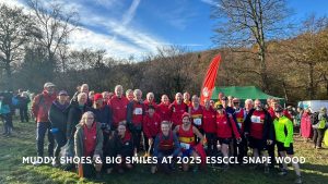 Lewes AC celebrate after 2025 ESSCCL Snape Wood fixture