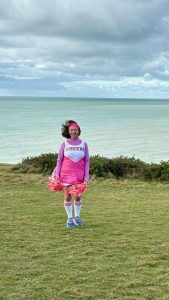 Newly qualifed Lewes AC Coach Julie Deakin brings colour and fun to the Beachy Head Half Marathon