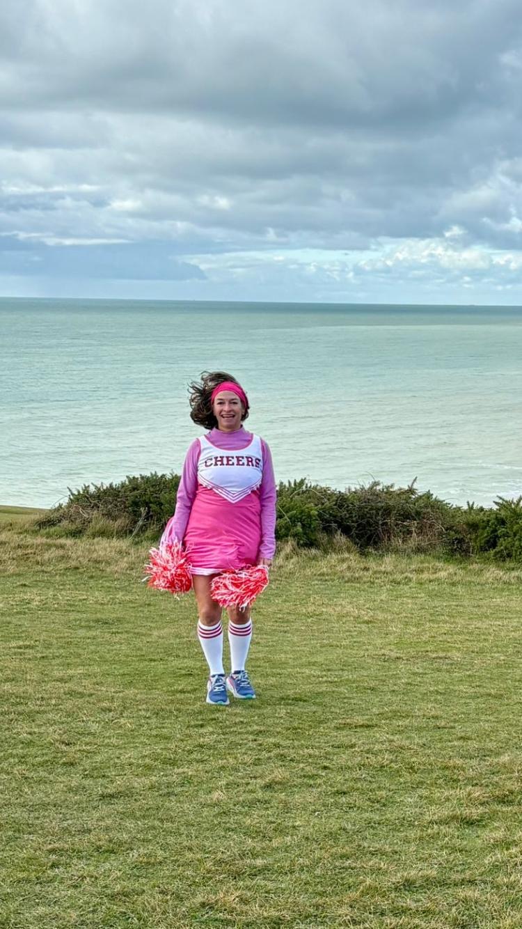 Newly qualifed Lewes AC Coach Julie Deakin brings colour and fun to the Beachy Head Half Marathon