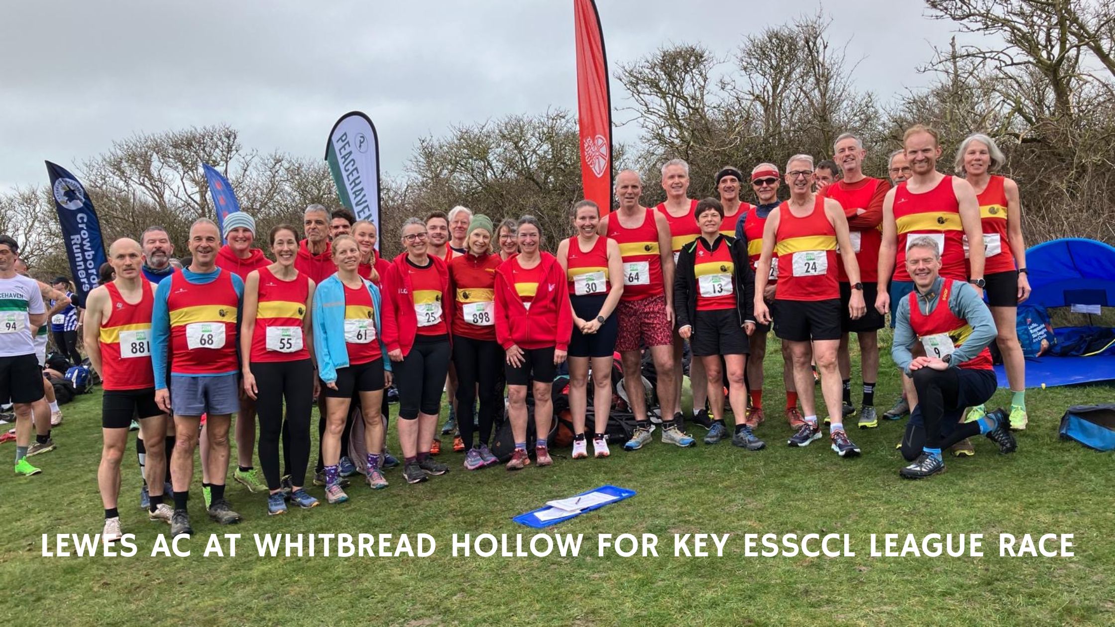 Lewes AC Lines up at the start of the 2025/2026 ESSCCL Whitbread Hollow Fixture