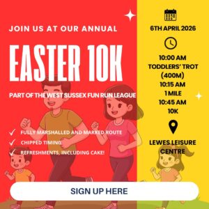 2026 EASTER FUN RUN Hosted by Lewes AC and part of the West Sussex Fun Run League