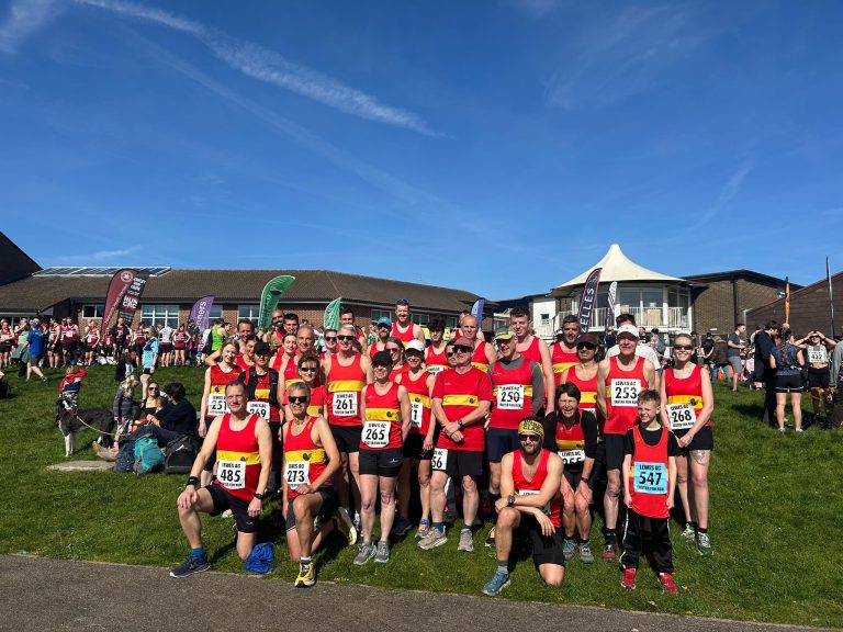 Lewes AC Members line up at the start of the 2026 Lewes AC Easter 10k