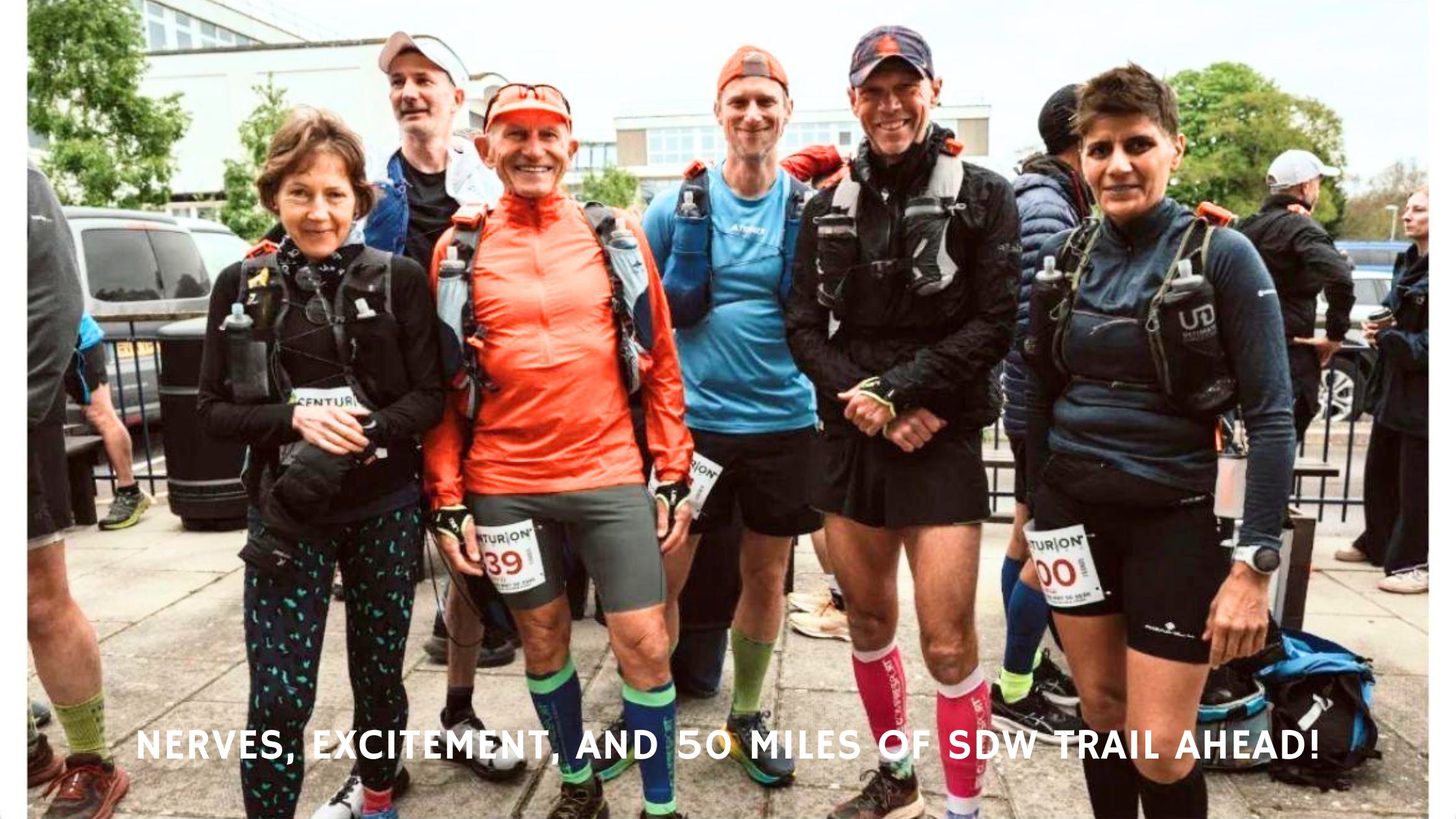 Lewes AC members line up at the start of the 2026 SDW 50... miles!