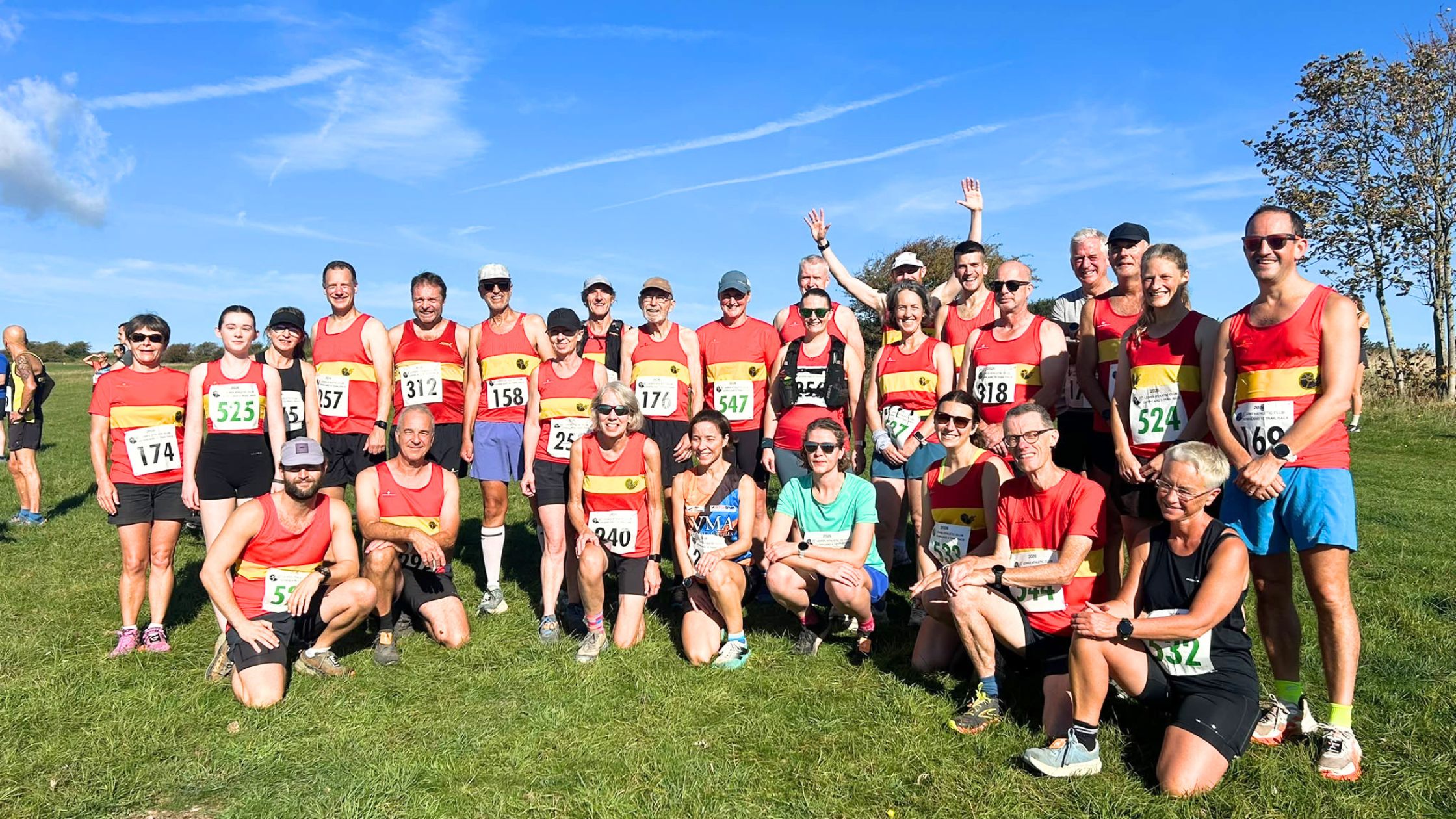 Lewes AC line up at the start of the 2026 Lewes Downland 5 and 10 mile races